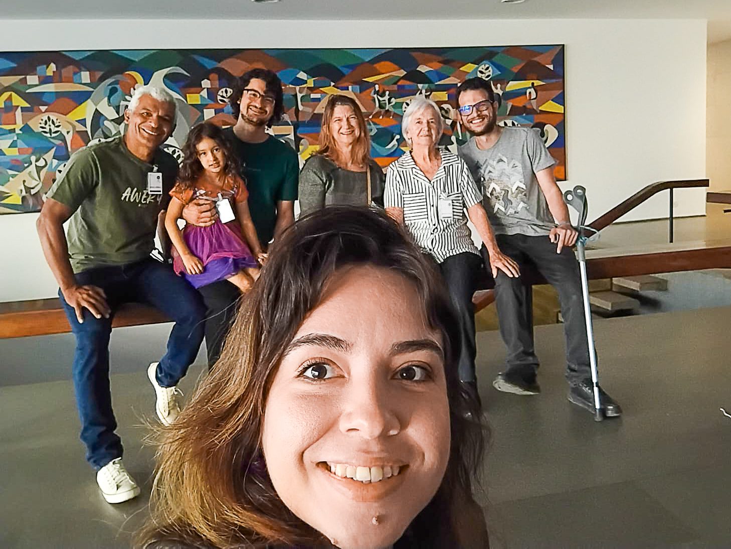 Todos reunidos antes da visitação.